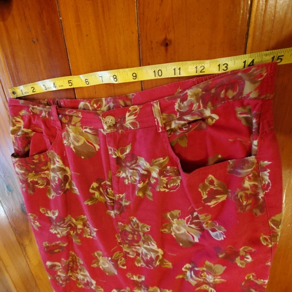 Red Floral Print Maxi Skirt - Picture 4 of 6